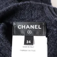 シャネル ココボタン カシミヤ ニット 34 レディース ネイビー