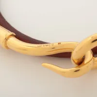 エルメス ジャンボ ブレスレット レザー ブラウン XB028367｜中古