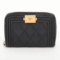 ♥6/22〜24❗️CHANEL シャネル　正規品ラウンドジップキャビアスキン シャネル ボーイシャネル キャビアスキン ラウンドジップ