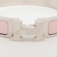 エルメス クリックHH ファン バングル エルメス クリックHファン バングル メタル ピンク×シルバー