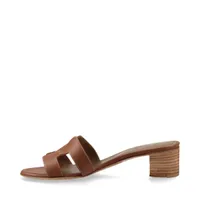 エルメス オアジス レザー サンダル 36.5 レディース ブラウン