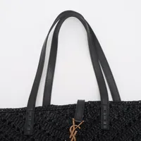 【新品未使用】サンローランパリラフィア素材カゴバッグ黒 SAINT LAURENT - サンローラン パリ SAINT LAURENT PARIS トート