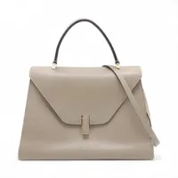 ヴァレクストラ イジィデ ラージ レザー 2WAYハンドバッグ グレー