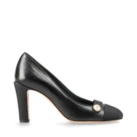 CHANEL パンプス　パール　ココマーク　バイカラー　35C 黒／アイボリー シャネル ココマーク 17A レザー パンプス 35C レディース