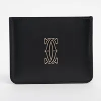 一点物 正規品 カルティエ マネークリップ カードケース マストライン 黒レザー Cartier カルティエ マストライン マネークリップ ボルドー