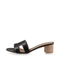 エルメス オアジス レザー サンダル 37.5 レディース ブラック 箱 保存