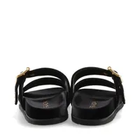 【軽やかで上品】PRADA ロゴ付きベルベットサンダル ローヴェル 軽やかで上品】PRADA ロゴ付きベルベットサンダル ローヴェル