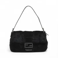 フェンディ マンマバケット アクセサリーポーチ ジャージー ブラック バッグル Bibian 比比昂- 【極美品】FENDI フェンディマンマバケット