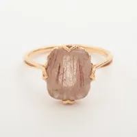 アガット　ルチルクォーツ　スモーキークォーツ　白珊瑚　薔薇　金運　k10 agete - アガット ルチルクォーツ スモーキークォーツ 白珊瑚