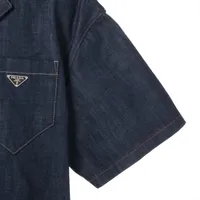 プラダ トライアングルロゴ 24年 コットン デニムシャツ XL メンズ