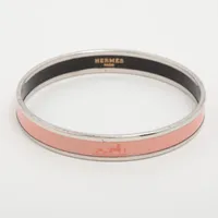 エルメス エマイユPM バングル メタル ピンク×シルバー A3743322｜中古