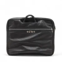 LA本店購入 クロムハーツ BRIEFCASE +CH+  BLACK クロムハーツ ブリーフケース レザー ブラック×シルバー CH