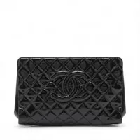 CHANEL ココマーク パテントレザー クラッチバッグ 17番台 シャネル ココマーク パテントレザー クラッチバッグ ブラック