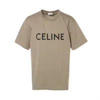 正規品　セリーヌ　tシャツ 半袖トップス　トリオン　 ストーン付　ベージュ　M 楽天市場】セリーヌ CELINE トリオンフ ロゴ コットン