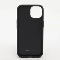 PRADA iPhoneケース ホワイト/ブラック プラダ サフィアーノ レザー iPhoneケース ホワイトxブラック