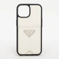 PRADA iPhone15Pro用ケース ブラック レザー 新作【プラダ】サフィアーノレザー iPhone 15 Pro用カバー