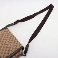 グッチ GGキャンバス キャンバスxレザー ショルダーバッグ