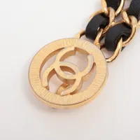 シャネル チェーンベルト ココマーク ベルト レザー/GP ユニセックス CHANEL シャネル ココ チェーンレザーベルト GP レザー フェイク