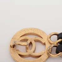 シャネル　ココマーク　チェーン　ベルト　ロゴ　ベルト　レザー　ゴールド　ブラック CHANEL シャネル CHANEL ココマークチェーンベルト レザー