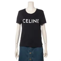 セリーヌ エディ期 コットン Tシャツ M レディース ブラック