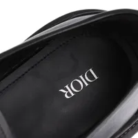 箱付き極美品 DIOR ディオール CDダイヤモンド 金具 厚底 ローファー ディオール CD ダイヤモンド レザー ローファー 44 メンズ ブラック