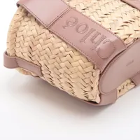 クロエ センス スモール ラフィアxレザー カゴバッグ ベージュ  