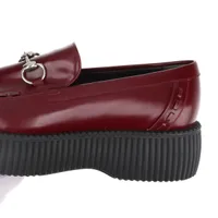 グッチ ホースビット 24AW レザー ローファー 9 メンズ ボルドー