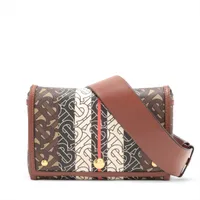 BURBERRY ボディバッグ モノグラム PVC レザー ブラウン514 BURBERRY ボディバッグ モノグラム PVC レザー ブラウン514様