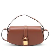 フェラガモ　ハンドバッグ　茶　ガンチーニ　レザー　フラップ　7736　S2 FERRAGAMO - Ferragamo ハンドバッグ ガンチーニ 本革 レザー