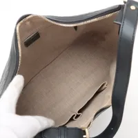 グッチ マイクログッチシマ レザー ショルダーバッグ ネイビー