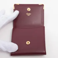 カルティエ マストドゥカルティエ レザー コインケース ボルドー