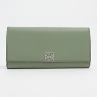 ロエベ アナグラム レザー キーケース ブルー A3538507｜中古
