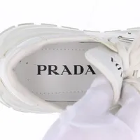 【PRADA】美品プラダ レザースニーカー ネイビー 7 1/2 替えインソール PRADA SPORT プラダスポーツ ベルクロ スリッポン レザー