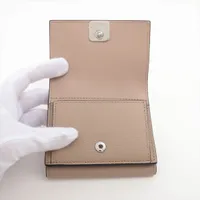 LOEWE アナグラム トライフォールドウォレット レザー ベージュ系 ロエベ 三つ折り財布 トライフォールドウォレット アナグラム