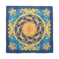 エルメス カレ90 LUNAPARK 遊園地 スカーフ シルク ブルー A3749348