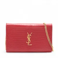 SAINT LAURENT チェーンウォレットショルダーバッグクロコ型押 SAINT LAURENT チェーンウォレットショルダーバッグクロコ型押