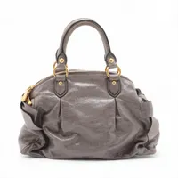 美品✨MIUMIU マドラス ハンドバッグ レザー 2way グレー系 ミュウミュウ レザー 2WAYハンドバッグ グレー WZ520346｜中古