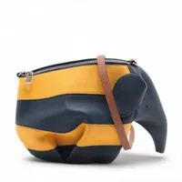 ロエベ エレファント チャーム GP×革 ブラック VP009064｜中古