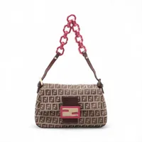 フェンディ　マンマバケット　ワンショルダーバッグ　ズッキーノ柄　ピンク　ベージュ FENDI フェンディ ズッキーノ マンマバケット ワンショルダー