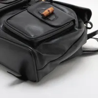 グッチ バンブー リュック バックパック ブラック レザー グッチ バンブー レザー パック/リュック ブラック 702101