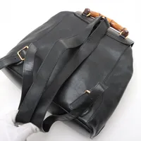 グッチ バンブー リュック バックパック ブラック レザー グッチ バンブー レザー バックパック/リュック ブラック