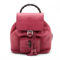 グッチ　バンブー　レザー　レディース　リュック GUCCI - 美品 GUCCI グッチ バンブー オールレザー 竹 バック