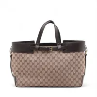Gucci ベージュキャンバス トートバッグ GUCCI グッチ ベージュ ゴールド金具 GGキャンバス /レザー