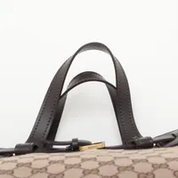 グッチ GGキャンバス キャンバスxレザー トートバッグ ベージュx
