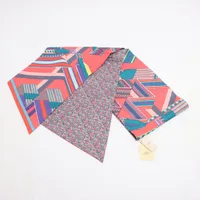 【美品】HERMES エルメス ツイリー スカーフ シルク ジグザグのサングル HERMES - 美品 エルメス ツイリー SANGLES EN ZIGZAG ジグザグの