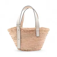 ロエベ LOEWE バスケット　かごバッグ 大　スマイリー ラフィア レザー LOEWE ロエベ バスケットバッグ ハンドバッグ かごバッグ