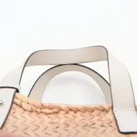 お値下げ中♡LOEWE かごバッグ ベージュ/ホワイト ロエベ バスケットスモール ラフィアxレザー カゴバッグ
