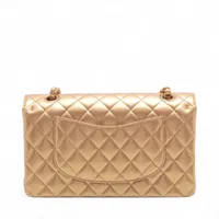 25SS【CHANEL】チェーンウォレット ゴールド シャネル マトラッセ25 キャビアスキン ダブルフラップ ダブル