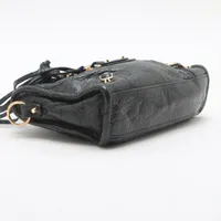 極美品　バレンシアガ　クラシック　ブラックレザーショルダーバッグ バレンシアガ BALENCIAGA レザー ショルダー バッグ 黒 ブラック