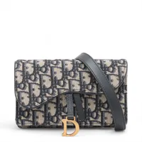 Dior Oblique Saddle サドル キャンバス ポーチ【ランク:B】 Dior Blue Oblique Saddle Pouch | Jadore Couture